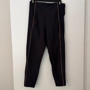 YPB- Black Leggings with Brown Piping